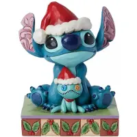 Enesco Santa Stitch With Scrump Figure Bleu