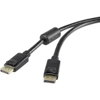 Renkforce Câble de connexion DisplayPort mâle, DisplayPort mâle 1.00 m noir UHD 4K @ 60 Hz plaqué or