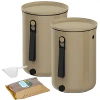 Plastika Skaza 2 Composteurs Bokashi,Plastique recyclé, marron,9,6l+1kg d'activateur