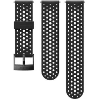 Suunto Bracelet en Silicone Noir avec Trous 24 mm