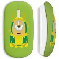 MANIACASE Souris sans fil - - Minions Superwoman - Vert - Clé USB wifi incluse - Compatible Mac et PC
