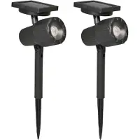 Luxform Lot de 2 spots à pointes Salamanca solaire noir