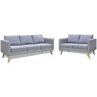 vidaXL Ensemble de canapés à 2 places et à 3 places Tissu Gris clair