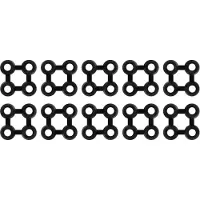 vidaXL Connecteurs de tapis 10 pcs caoutchouc noir