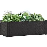 vidaXL Lit surélevé de jardin système arrosage Anthracite 100x43x33 cm