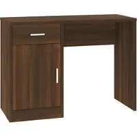 vidaXL Bureau avec espace de rangement brun imitation chêne 100x40x73 cm