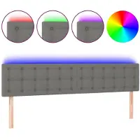 vidaXL Tête de lit LED gris foncé 160x5x78/88 cm Tissu
