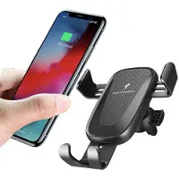 Xeptio Support universel de voiture avec Chargeur sans Fil QI Wireless à Induction pour One Plus 7T - Station de Chargement Fast Charge avec Patch de compatibilité OnePlus 7T (récepteur de charge) inclus