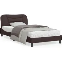 vidaXL Cadre de lit sans matelas "Hvar" brun foncé 100x200 cm Tissu