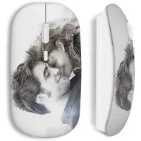 MANIACASE Souris Sans Fil - Remember Me - Robert Pattinson - USB Wifi Inclus - Compatible Mac et PC - Blanc