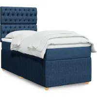 vidaXL Lit boxspring avec matelas bleu 80x200 cm Tissu