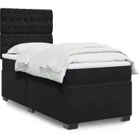 vidaXL Lit boxspring avec matelas noir 90x190 cm velours