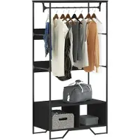 vidaXL Armoire noir 90x50x180 cm bois d’ingénierie