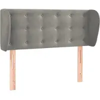 vidaXL Tête de lit avec oreilles gris clair 103x23x78/88 cm velours