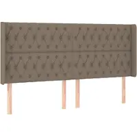vidaXL Tête de lit avec oreilles taupe 203x16x118/128 cm Tissu