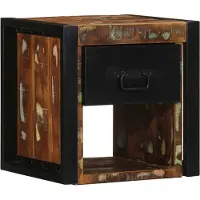 vidaXL Table de chevet multicolore 40x35x40 cm bois de récupération