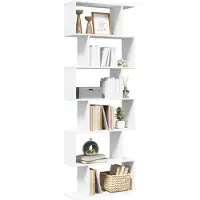vidaXL Étagère séparatrice de pièce à 6 niveaux blanc 70x24x193 cm