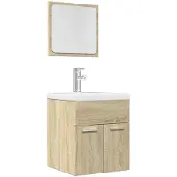 vidaXL Ensemble de meubles de salle de bain 2 pièces en bois composite chêne Sonoma