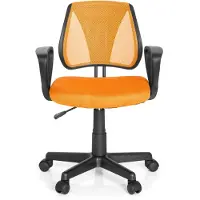 Hjh OFFICE Chaise De Bureau Enfant / Siège De Bureau Enfant Kiddy Cd Tissu Maille Orange