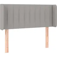 vidaXL Tête de lit avec oreilles gris clair 83x16x78/88 cm Tissu