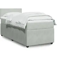 vidaXL Lit boxspring avec matelas gris clair 90x190 cm velours