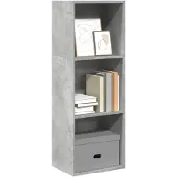 vidaXL Bibliothèque gris béton 40x30x114 cm bois d'ingénierie