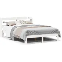 vidaXL Cadre de lit avec tête de lit sans matelas blanc 140x200 cm