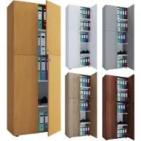 VCM Armoire de bureau Livres Dossiers Meuble de bureau Armoire Lona 5 compartiments portes battantes Armoire de bureau Livres Dossiers Meuble de bureau Armoire Lona 5 compartiments portes battantes