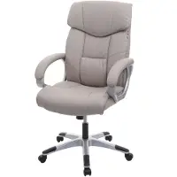 Mendler Chaise de bureau HWC-A71, fauteuil de direction pivotant, similicuir,  - couleur taupe-gris