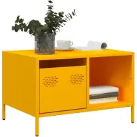 vidaXL Table basse jaune moutarde 68,5x50x43,5 cm Acier laminé à froid
