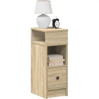 vidaXL Tables de chevet 2 pcs avec tiroir chêne sonoma 25x31x66 cm