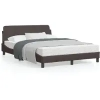 vidaXL Cadre de lit "Dover" brun foncé 120x200 cm Tissu