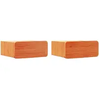 vidaXL Table de chevet avec tiroir 2 pcs Marron cire 39 x 34 x 16,5 cm