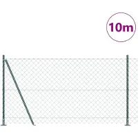 vidaXL Clôture en fil de fer soudé avec socle en béton, 10 x 1,2 m, vert