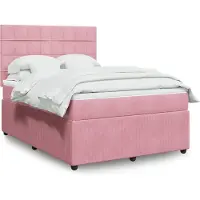 vidaXL Lit boxspring avec matelas rose 160x200 cm velours