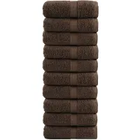 vidaXL Serviettes d'invité de qualité supérieure SOLUND 10 pcs marron