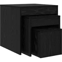 vidaXL Tables basses Autre 3 pcs Chêne noir Bois d'ingénierie