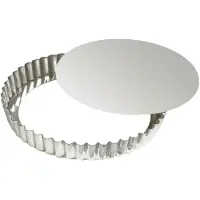 Gobel Tourtière Ronde Cannelée - Fer Blanc - Fond Mobile - Ø240/230 Mm H25 Mm