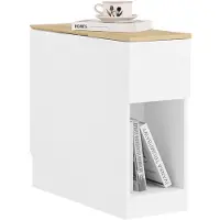 SoBuy FBT162-WN Table de chevet 20x60x65 cm Blanc avec 3 compartiments pour lit à ressorts et petites chambres
