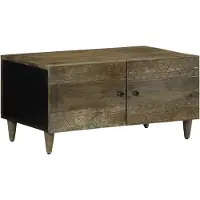 vidaXL Table basse gris clair 80x50x40 cm bois massif mangue