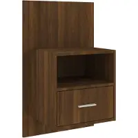 vidaXL Table de chevet murale Chêne marron