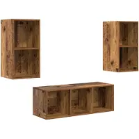 vidaXL Ensemble d'armoires TV mural 3 pcs Bois ancien
