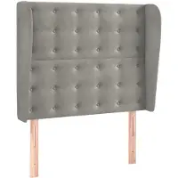 vidaXL Tête de lit avec oreilles gris clair 103x23x118/128 cm velours