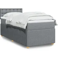 vidaXL Lit boxspring avec matelas gris clair 100x200 cm Tissu