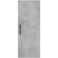 vidaXL Highboard gris béton 34,5x34x180 cm Bois composite