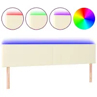 vidaXL Tête de lit LED Crème 160x5x78/88 cm Similicuir