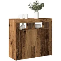 vidaXL Sideboard avec lampes LED imitation vieux bois 80x35x75 cm