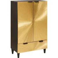 vidaXL Armoire d'appoint avec rangement, noir et doré, 60 x 33,5 x 100 cm