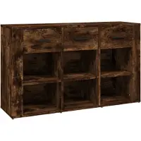 vidaXL Sideboard chêne fumé 100x30x59,5 cm bois composite