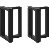 vidaXL Pieds de table basse en T 2 pcs. noir 38x25x(42-43) cm acier